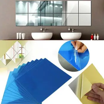 

9Pcs Self-Adhesive Waterproof Mirror Wall Sticker Home Bathroom Decal