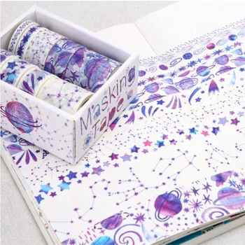 

10pcs/pack Planet Star Washi Tape Set DIY Decoration Sticker Scrapbooking Diary Adhesive Masking Tape stationery school supply
