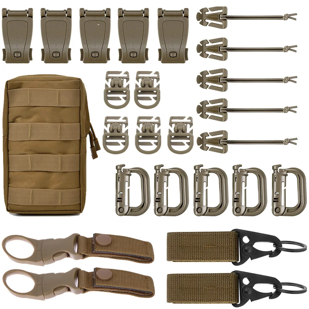  Molle Accessories Kit of 28 Attachments, D-Ring