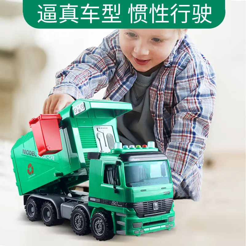 

Xin Million Inertia Garbage Cleaning Sanitation Trucks Sweeper Light Included Light Music Early Childhood Story Children Model C