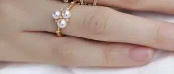 

AKOYA natural seawater pearl Japan Solid 18K gold ring customized ring