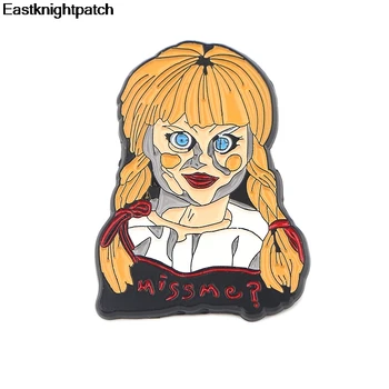 

12pcs/lot Annabelle Terror Ghost movie horror insignia For Women Men backpack hat clothes shoes diy decorate punk Brooches E0994