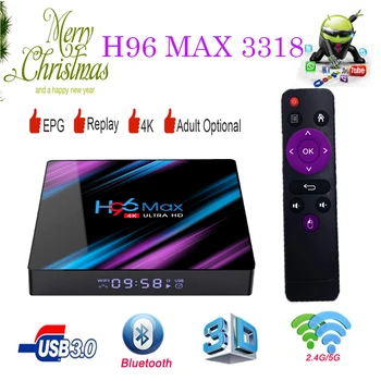 

Android 9.0 H96 MAX TV Box 4GB RAM 32GB 64GB ROM TV Box H96 MAX RK3318 4K 2.4G/5G WiFi Bluetooth Media Player pk tx3 mini tv box