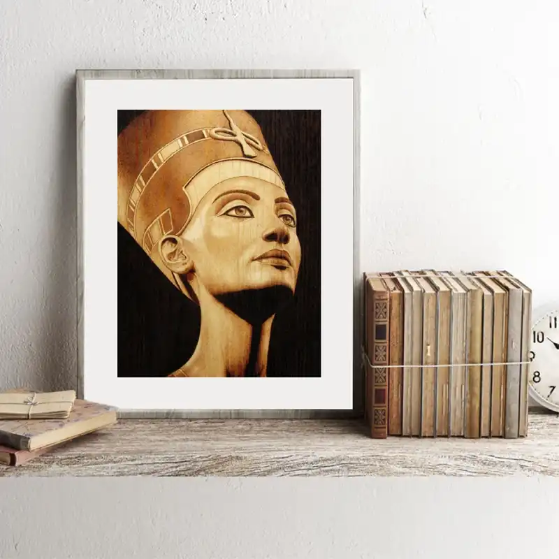Egypt Queen Nefertiti Portrait Vintage Poster Canvas Print Home Wall Art Decor