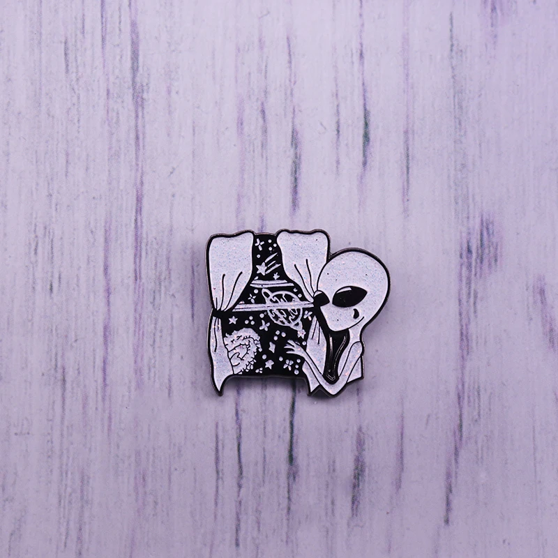 Коллекция Homesick alien glitter pin sad ET брошь с дизайном Планета great space|Броши| |