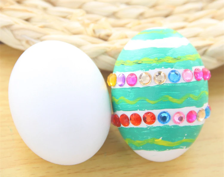 Wooden Easter Eggs Hand Crafts DIY Painting Sensory Toys 3PCSLOT Montessori Educational Children's Creativity Gift for Teacher (7)
