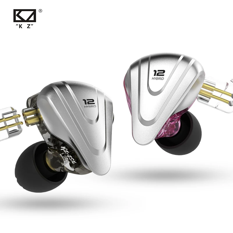 

KZ ZSX Terminator Metal Headset 5BA+1DD Hybrid 12 Units HIFI Bass Earbuds In Ear Monitor Headphones Noise Cancelling Earphones