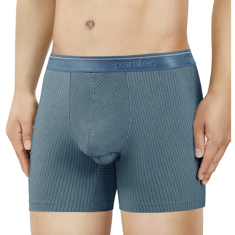 Separatec Men's Athletic Cool Mesh Fast Dry Long Leg Boxer Briefs Dual Pouch Underwear 2 Pack 