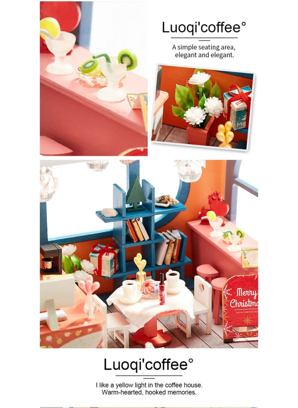 Diy кукольный домик Рождественский миниатюрный деревянный сборный 3D Миниатюрный Кукольный дом наборы игрушек для детей подарок на день рождения casetta legno