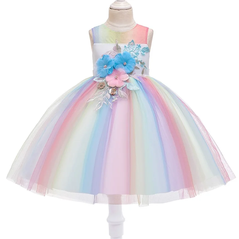 Детское вечернее платье принцессы с вышивкой для девочек, элегантное праздничное платье для дня рождения платье для девочек Рождественская одежда для маленьких девочек от 4 до 10 лет