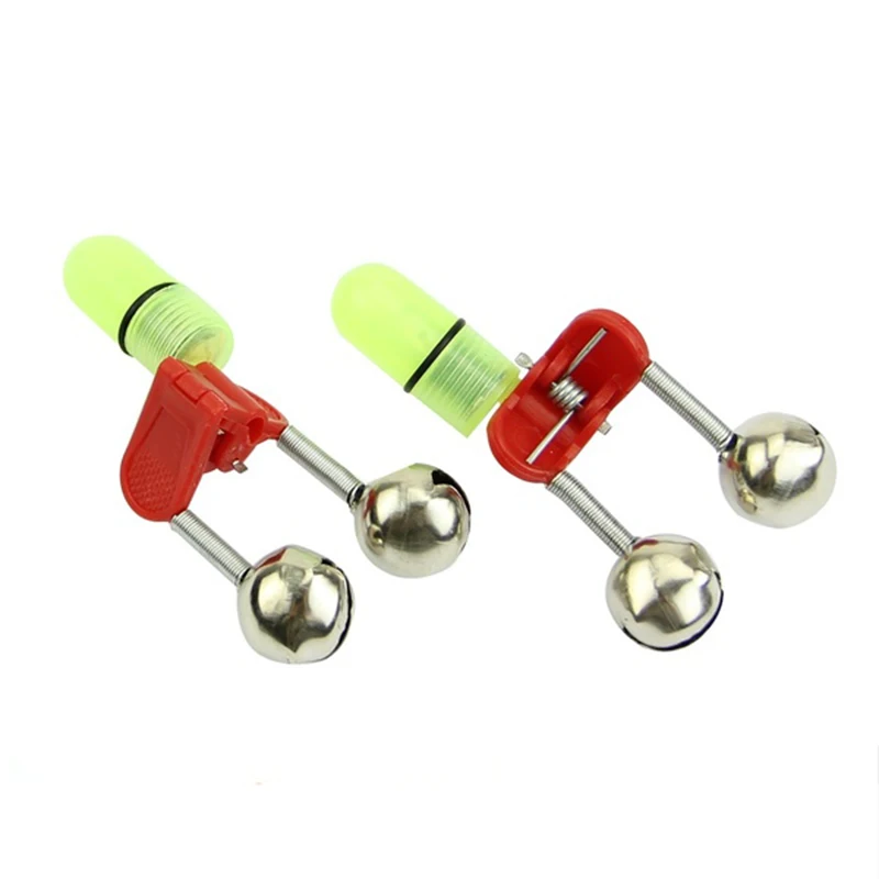 

1pcs Night Fishing Rod Tip Blue Light Twin Bells Ring Fish Bait Alarm
