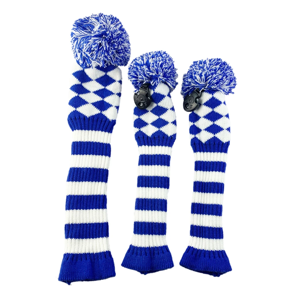 3pcs Knit Wood Golf Covers Pom-pom Driver 460cc/Fairway Woods UT Protect Headcover Decoration Accessories 3pcs Knit Wood Golf Covers Pom-pom Driver 460cc/Fairway Woods UT Protect Headcover Decoration Accessories