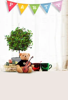 

TAIBO Vinyl Background Photography Guitar Bear and Cup Background Children Party Photo Studio Backdrop Photophone