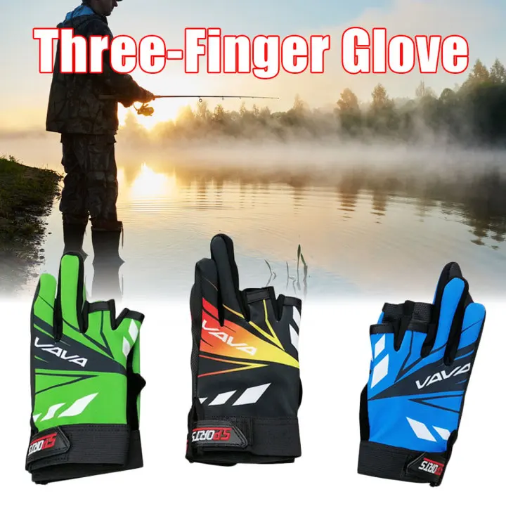 

1 Pair 3 Fingerless Fishing Gloves Breathable Quick Drying Anti-slip Fishing Gloves Outdoor Sports Cycling Camping Running