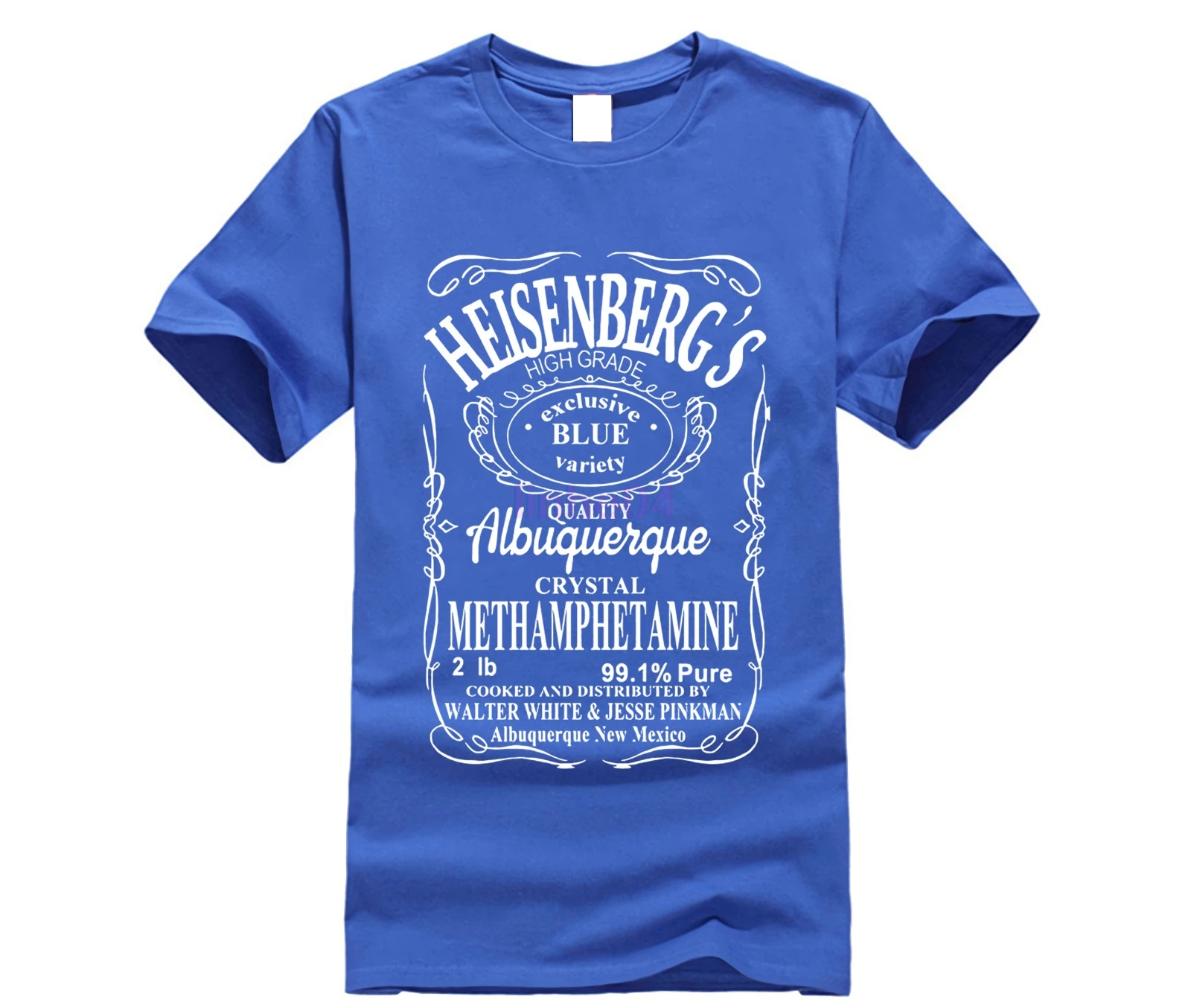 Hermanos T-Shirt Man Breaking Bad T Shirt Men Walter White Cook Tops Heisenberg Men Tops Tees - Color: blue