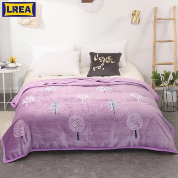 

LREA FASHION плед purple blanket throw coral fleece blankets soft and modern safe skin on bed or sofa