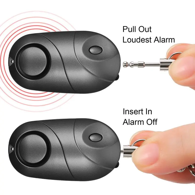 5 Pack Safe sound Personal Alarm, 130 db Emergency Safety Key Chain, Self-Defense Security Safe Sound Alarm Mini LED Flashlight