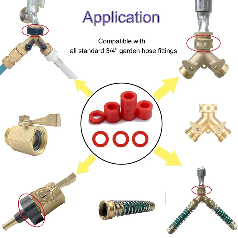 Наружный садовый шланг силиконовая шайба прокладка, 90 шт красные уплотнительные кольца силиконовая шайба прокладка комбо пакет для 3/4 дюймовый для садового шланга и ваты
