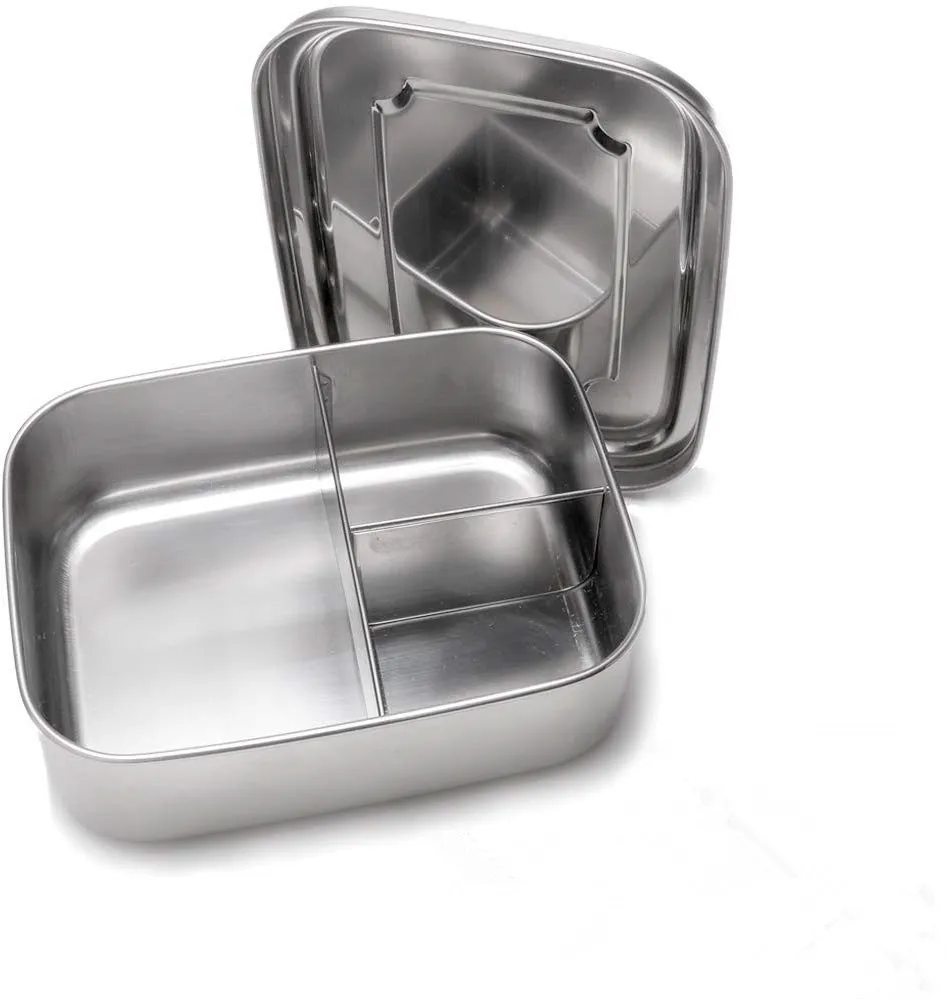 1120ml Контейнер для ланча Bento из нержавеющей стали с 3 отделениями, металлический Ланч-бокс для детей или взрослых без BPA - Цвет: 1120ml