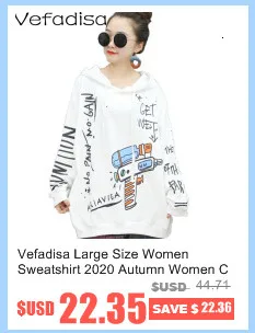 Vefadisa Plus Size Letter Print Women T-shirt 2020 Autumn Hooded Long Sleeve T-shirt Casual Pullover Women T-shirt QYF3716
