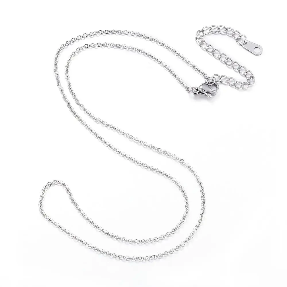 

10Pcs 304 Stainless Steel Necklace Cable Chain Link Necklaces Women DIY Jewelry Making Findings Accessories 17.32"(44cm)