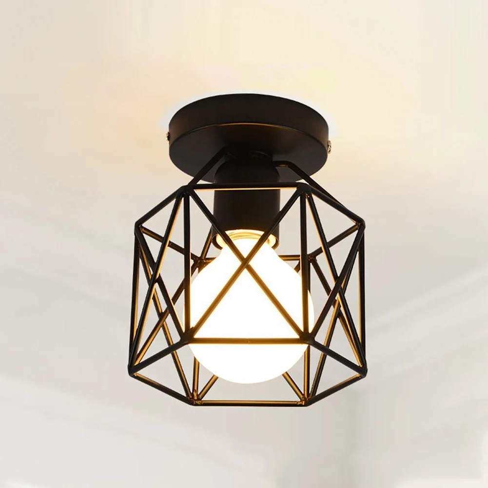 

Retro Industrial Style Ceiling Light Stand Modern Lamp Living Room Bedroom Kitchen Creative Black Iron Craft Light Without Bulb