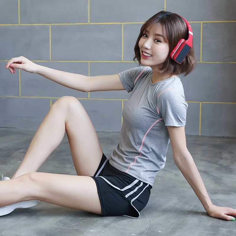 

Elegant Gym Yoga Clothes Running Sports Set Women's Tennis Red Summer Morning Run Quick Drying Clothes Xian Qi Thin Fashion
