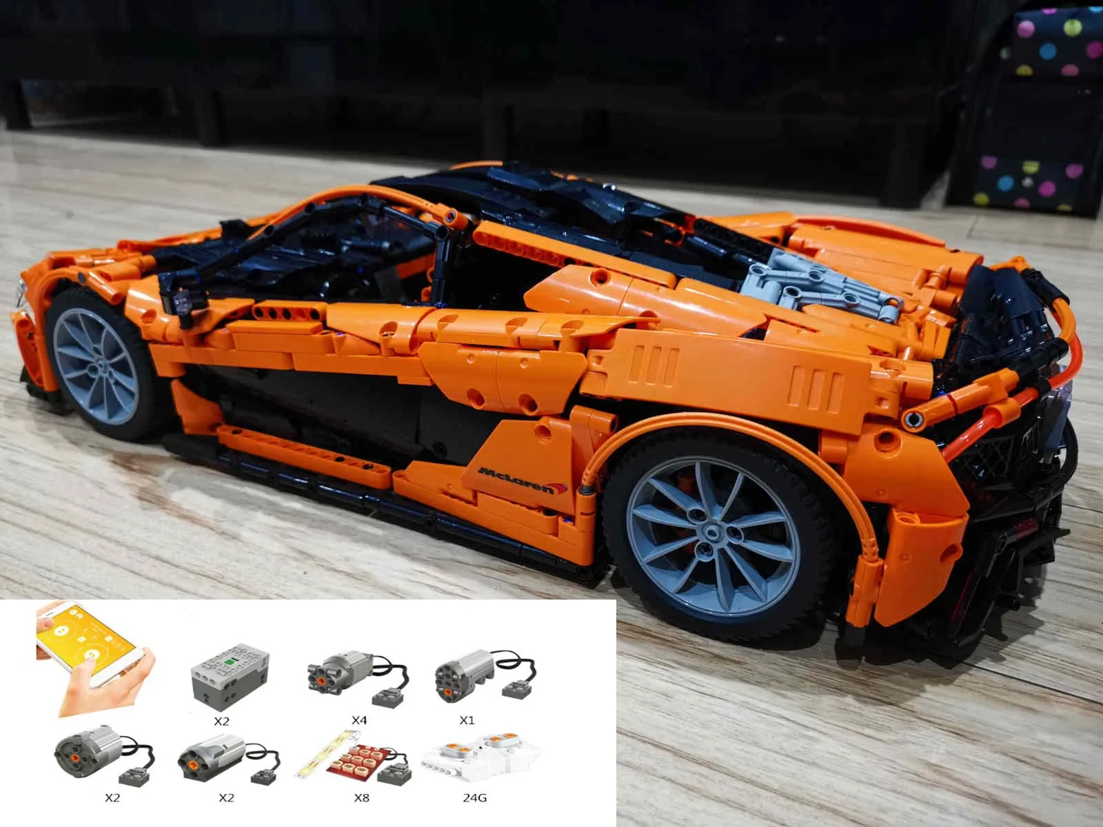 DHL, модель 20087 года, MOC-16915, модель mlaren, модель P1, функция двигателя, набор строительных блоков, кирпичные блоки, приложение, радиоуправляемая машина, детские игрушки на Рождество