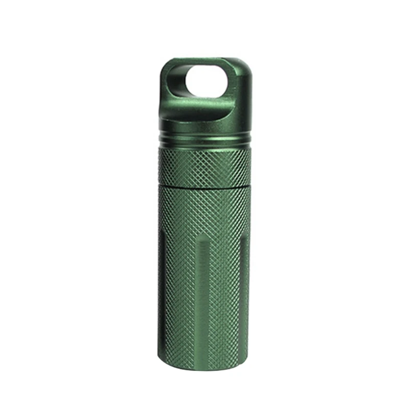 Pill Box Aluminum Alloy Airtight Portable Outdoor EDC Single Chamber Capsule Holder Waterproof Medicine Case