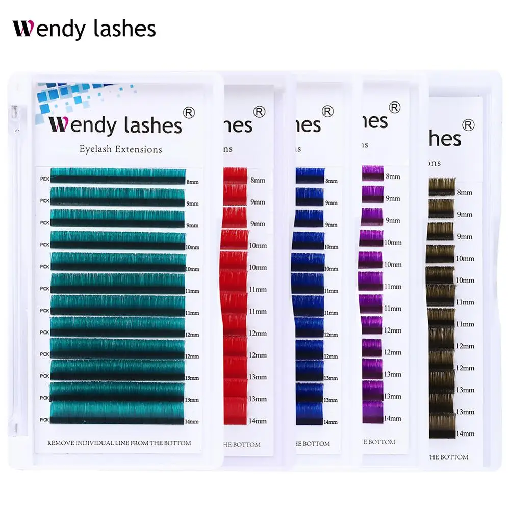 

Ресницы Накладные 0,07 мм, градиентные синие + зеленые + красные + коричневые, смешанные в одной лоток для ресниц