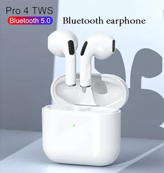 Écouteurs sans fil Bluetooth TWS Pro 4, oreillettes de Sport, stéréo, pour tous les smartphones, originaux 