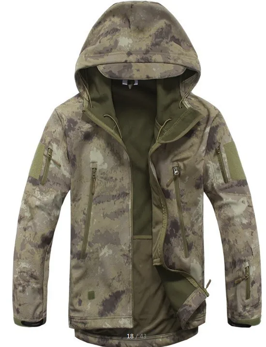 Уличная спортивная мягкая оболочка V4 Военная тактическая куртка мужская водонепроницаемая ветрозащитная теплая камуфляжная с капюшоном камуфляжная армейская одежда