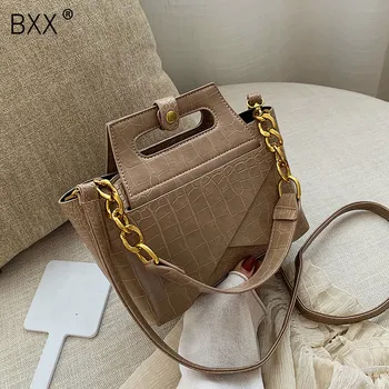 

[BXX] Crocodile Pattern Crossbody Bags For Women 2020 Fashion Ladies Designer Handbags Travel Chain Shoulder Messenger Bag HI689