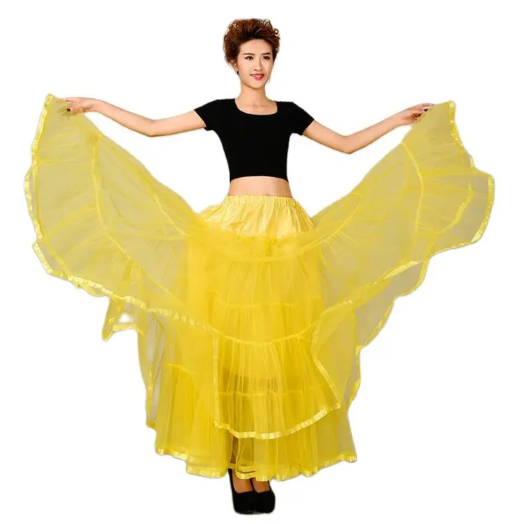 

QC6639 New Fashion 14 color 1 meters long big Wing boneless Skirt Women bride Wedding Gauze Puff Petticoat Skirt