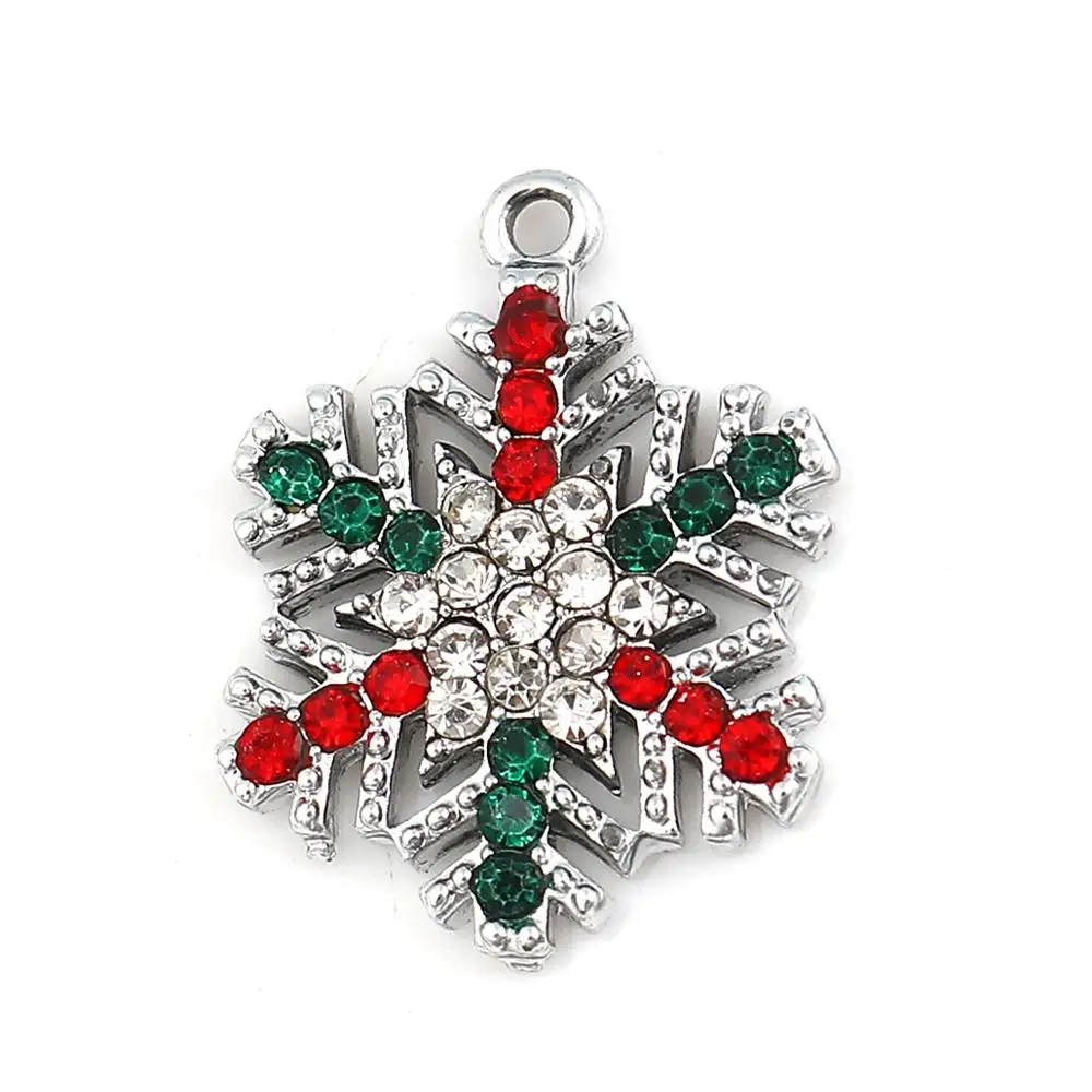 DoreenBeads Модный цинковый сплав кулон Рождественская Снежинка серебристый цвет