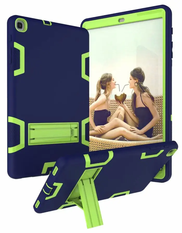 T510 T515 blue green Для Samsung Galaxy Tab A 10,1 чехол T510 T515 SM-T510 WiFI армированный защита от падения кремния ТПУ+ PC оболочки ударопрочный защитный - Цвет: T510 T515 blue green