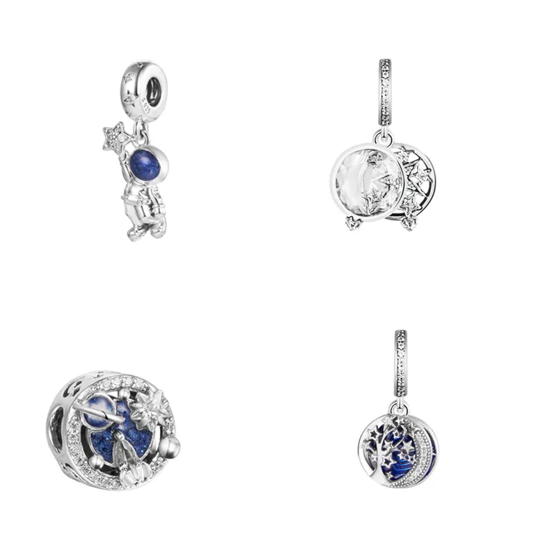 

Space Astronaut Free Shipping Autumn 2021 Charm S925 Sterling Silver Pendant Bracelets Sparkling Beads for Jewelry Making