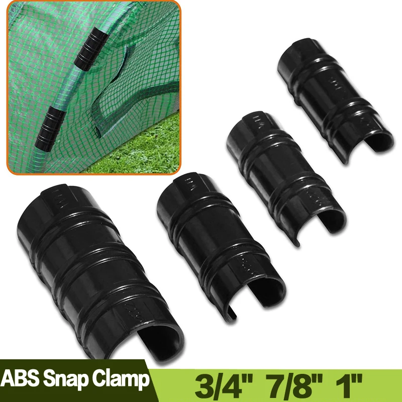 

AULAYSED Garden ABS Snap Clamp Pipe to Secure Plastic/ Fabric Attach Greenhouse Durable Row Cover Shade (10pcs)