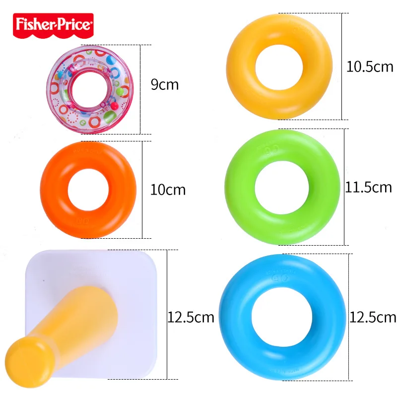 FISHER-PRICE Children'S Educational Toy Stack-up CHILDREN'S Rattles Circle of a Tumbler Rainbow Jenga N8248