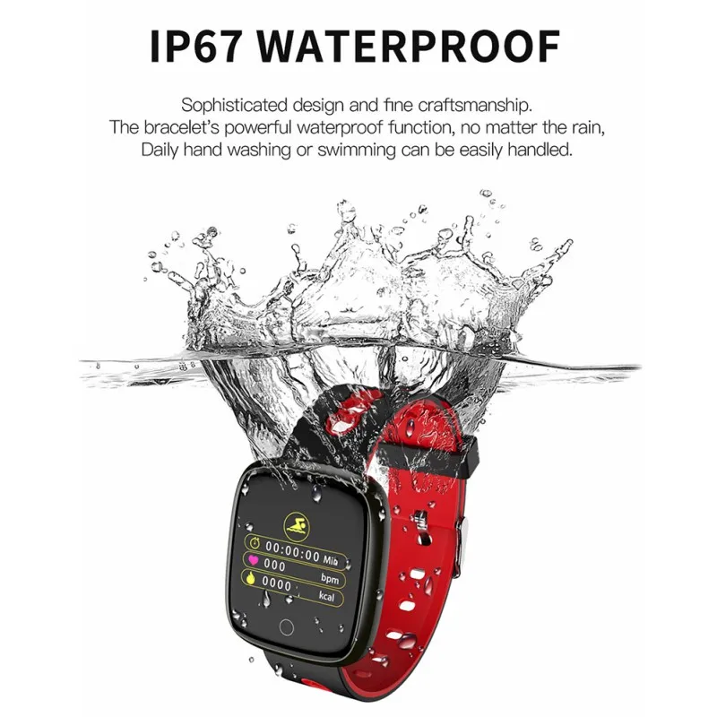 Большой размер экрана полная Презентация Смарт часы цветной экран Smartwatch IP67 Водонепроницаемый Фитнес беговой браслет популярный