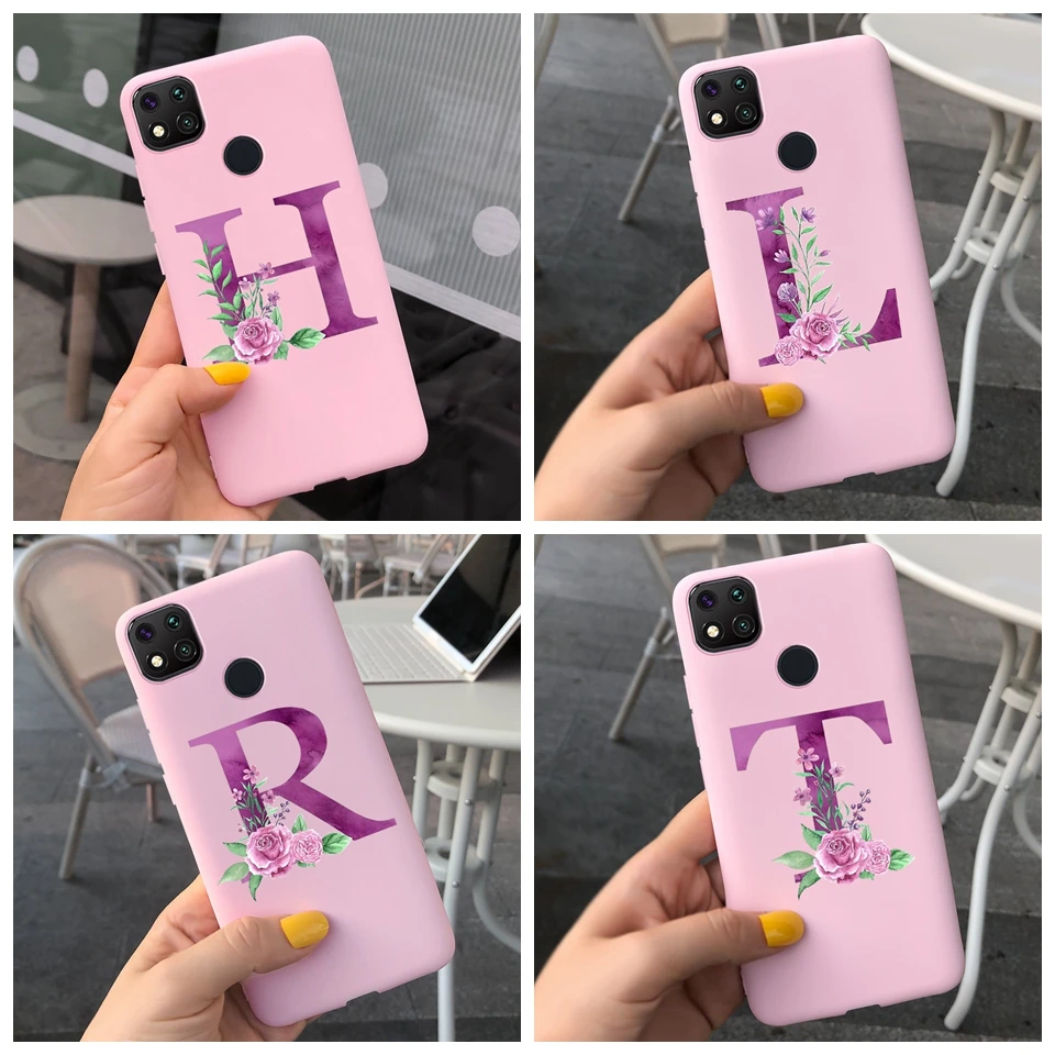 Custodia Morbida In Silicone Per Telefono 26 Lettere Per Apple Iphone 5 5S Se 4.0 "Se 2020 Cover Posteriore Con Fiore Rosa Per Iphone Se 2020 Custodie