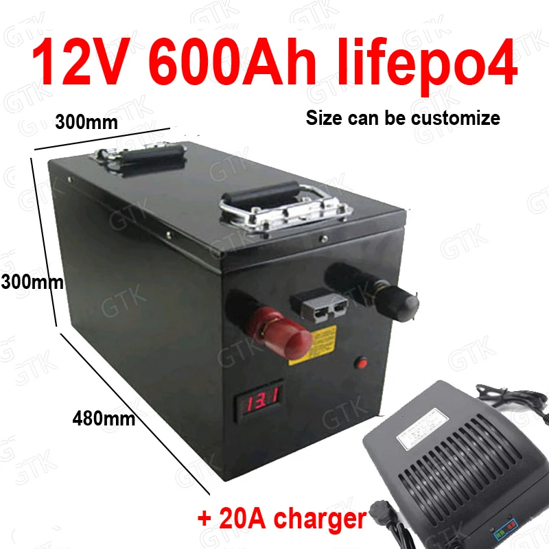 GTK Lifepo4 12V 12.8V 600Ah lithium battery BMS 8S for Base station energy storage camper RV caravan inverter + 20A charger | Электроника