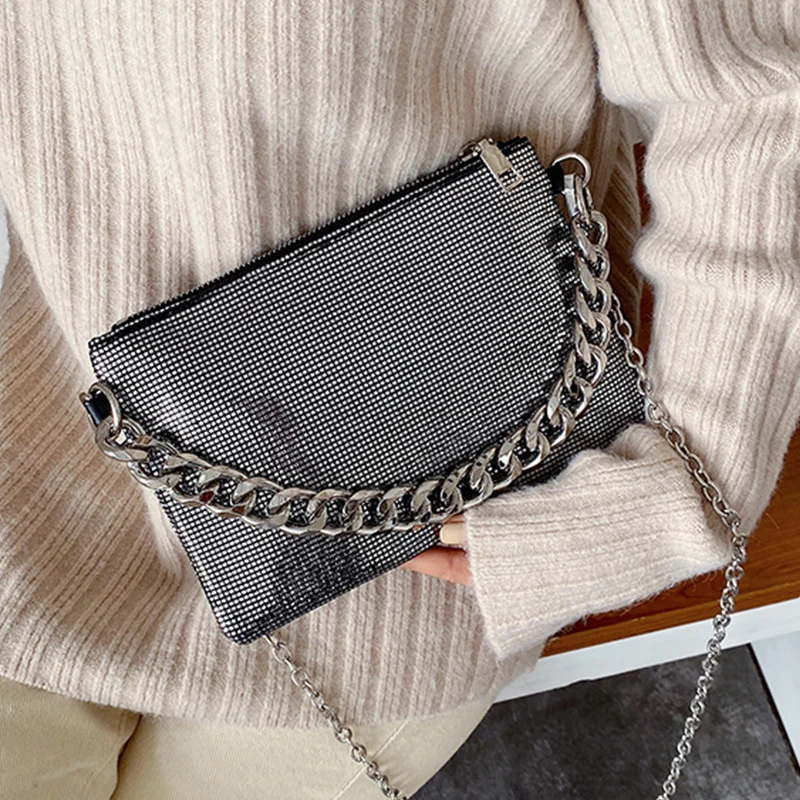 

2020 Fashion Sequin materialr chain small bags Crossbody Bag For Women Sac A Main Female Shoulder Bag Female Handbags and Purses