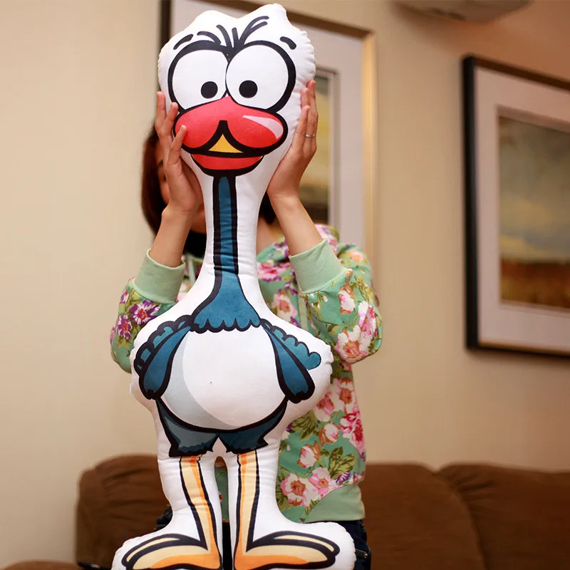 Forest Animal Plush Lion Giraffe Ostrich Kiang Plush Stuffed Doll Long Strip Pillow Cushion Toy Funny Family Member3