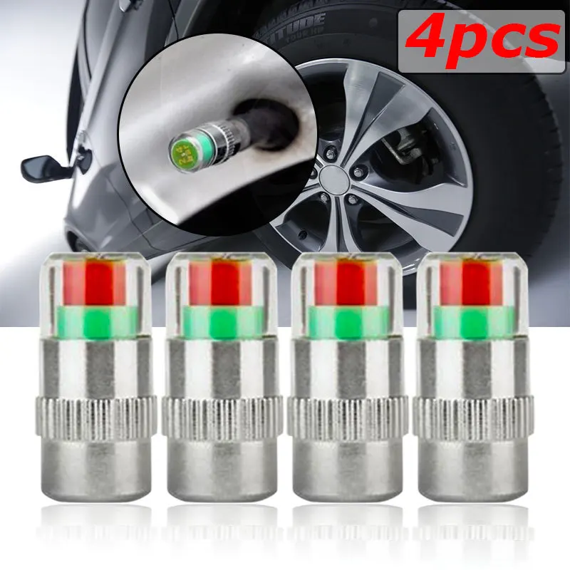 

Car Tire Pressure Cap 36PSI 2.4Bar Tire Pressure Detect TPMS Automotive Tyre Alert Monitoring Pressure Gauge Cap Sensor 4pcs/Lot