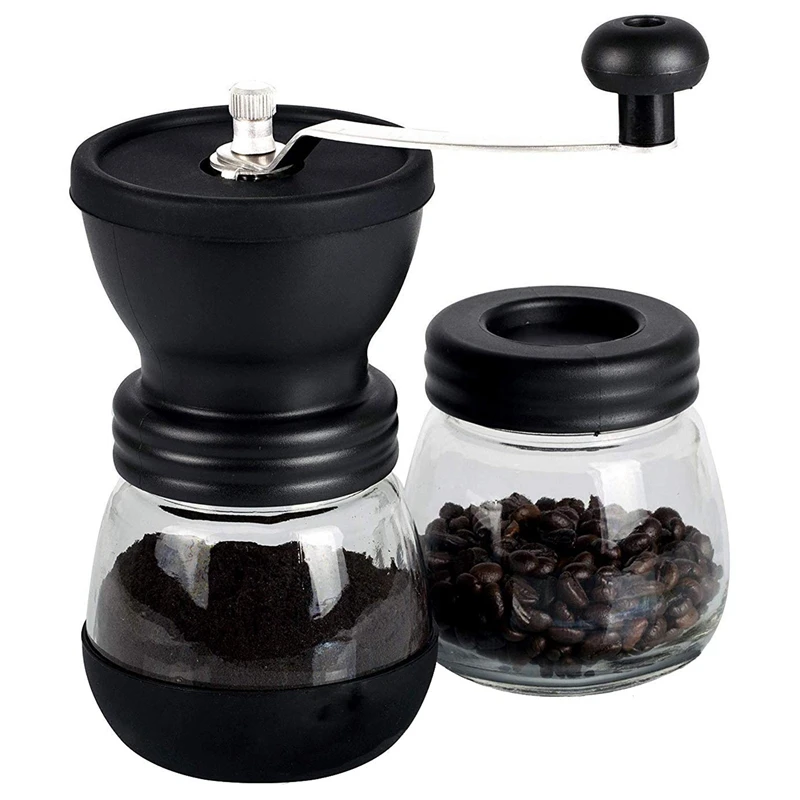 

New Manual Coffee Grinder with Ceramic Burrs,Coffee Container with Stainless Steel Handle and Silicon Cove