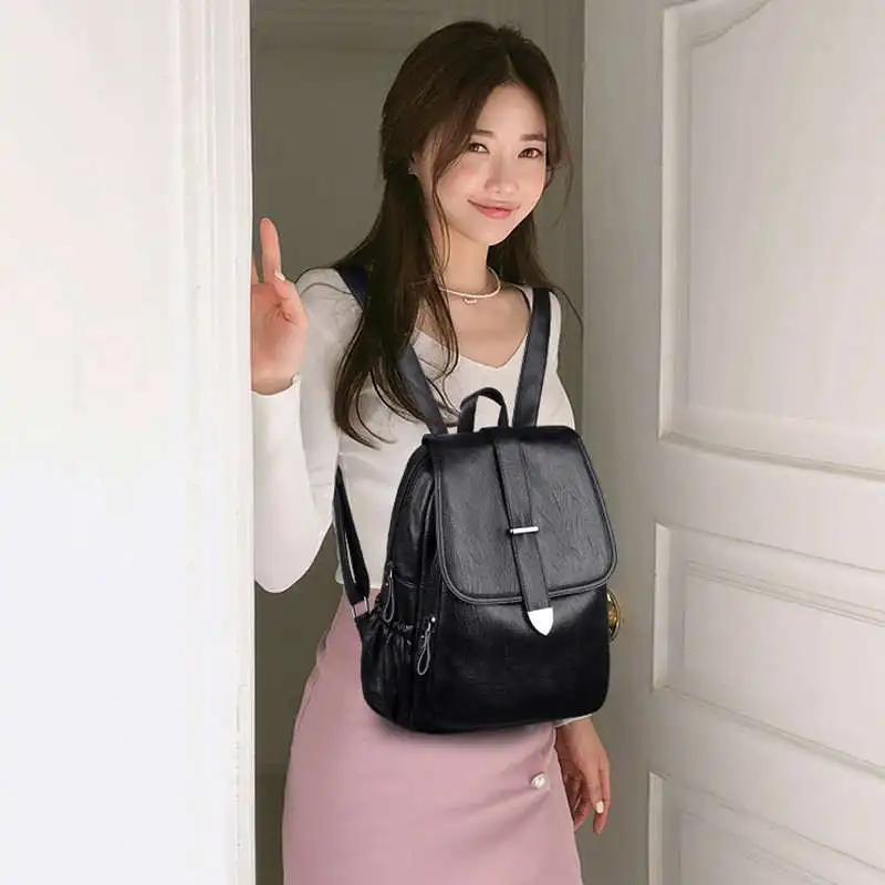 Женские кожаные рюкзаки высокого качества Sac Dos Femme рюкзаки для девочек винтажный Рюкзак Большой Вместительный рюкзак