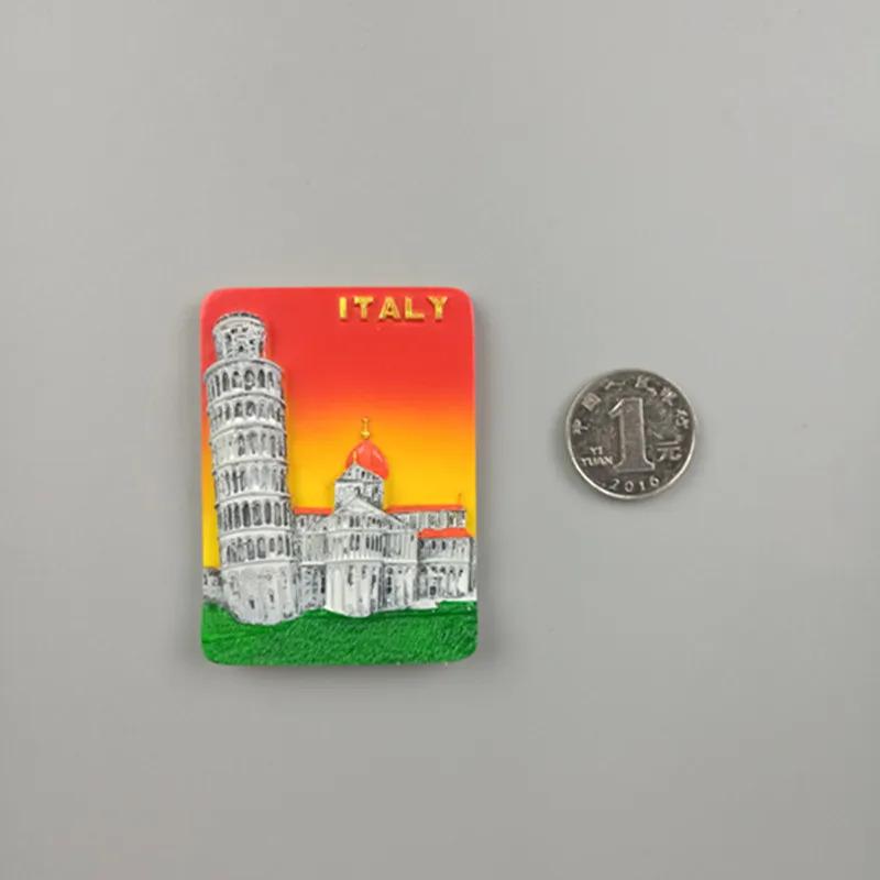 World Fridge Magnet Fridge Magnets Italy Rome Resin Fridge Magnet Sticker World Travel Souvenir Magnetic - Цвет: Pizza Leaning tower2