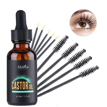 

Dropship 1Pc 30ML Hair Essential Oil Natural Castor Oil Eyelashes Eyebrow Growth Prevent Skin Aging Castor Organic Serum Eyebrow