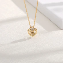 I love you Projection Pendant Necklace Romantic Love Memory Wedding Necklace Rose Gold&Silver 100 languages